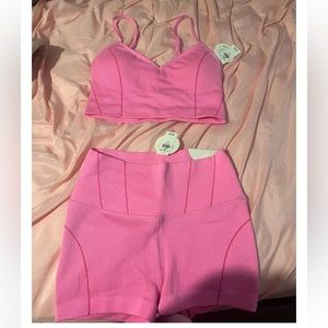 Aerie pink workout set